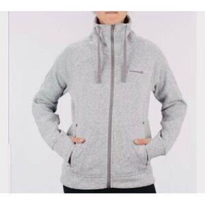 Avalanche Grey Women’s Cozy Athletic Running Sweatshirt Full Zip Jacket SZ XL